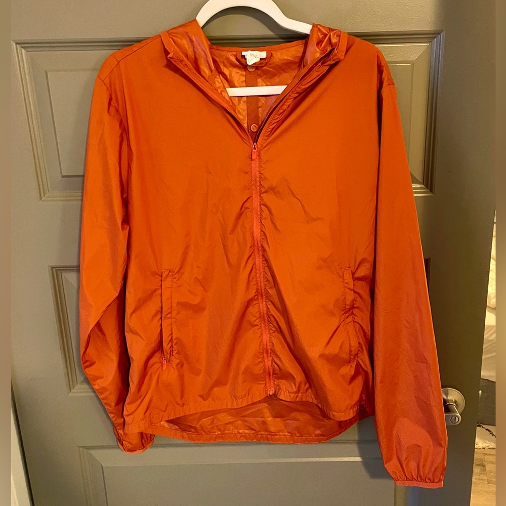 H&M Sport Burnt Orange Hooded Windbreaker